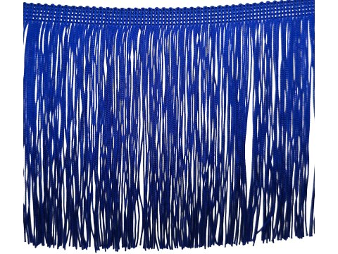 Frędzle 15cm 044 ROYAL BLUE CIĘTE na metry cena za 1m taneczne acetatowe długie na taśmie największy sklep GOLD-POL Warszawa