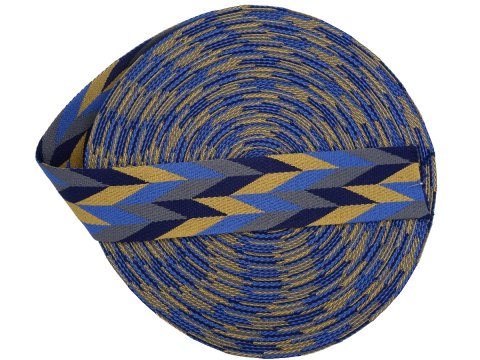 50mm taśma nośna ESPANA 07 cena za 1m MIX BRĄZ/NIEBIESKI 5cm dwustronna do toreby plecaka na uszy rączki pasek taśmy nośne