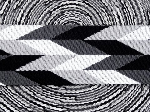 50mm taśma nośna ESPANA 02 cena za 1m BLACK AND WHITE 5cm dwustronna do toreby plecaka na uszy rączki pasek taśmy nośne