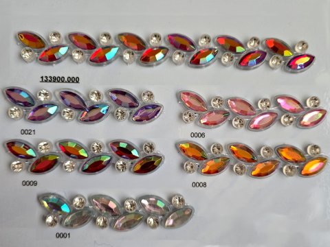 15mm Taśma 01 z cyrkoniami i kamieniami akrylowymi cena za 1m ozdobna z dżetami diamencikami dżetowa pasmanteria GOLD-POL