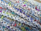 30mm Taśma 016 PICASSO SKY BLUE cena za 1m hiszpańska pasmanteria ozdobna tkana mix collage typu chanel