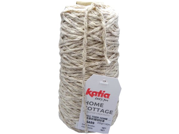 HOME COTTAGE 205 BEŻ ECRU od KATIA 200g 140m 3mm sznurek na letnie projekty torby dywany poduszki siatki vintage