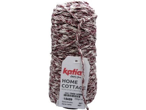 HOME COTTAGE 203 BORDO WINE ECRU od KATIA 200g 140m 3mm sznurek na letnie projekty torby dywany poduszki siatki vintage