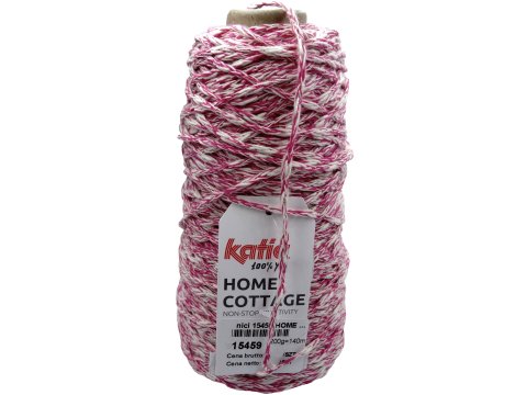HOME COTTAGE 209 PINK ECRU od KATIA 200g 140m 3mm sznurek na letnie projekty torby dywany poduszki siatki vintage