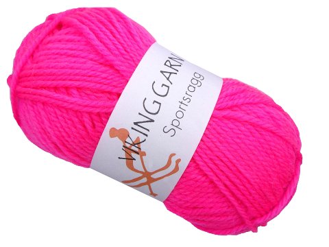 SPORTSRAGG włóczka 577 RÓŻ OSTRY NEON Viking Garn 50g 100m mix wełny sport czapki kominy szaliki skarpety sklep GOLD-POL