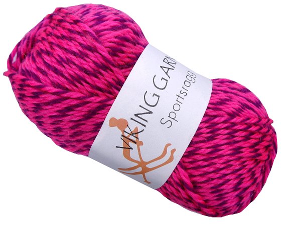 SPORTSRAGG włóczka 556 RÓŻ OSTRY FIOLET Viking Garn 50g 100m mix wełny sport czapki kominy szaliki skarpety sklep GOLD-POL