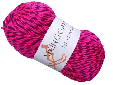 SPORTSRAGG włóczka 556 RÓŻ OSTRY FIOLET Viking Garn 50g 100m mix wełny sport czapki kominy szaliki skarpety sklep GOLD-POL