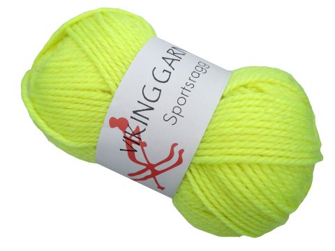 SPORTSRAGG włóczka 549 ŻÓŁTY NEON FLUO Viking Garn 50g 100m mix wełny sport czapki kominy szaliki sklep GOLD-POL