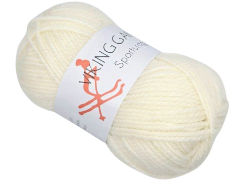 SPORTSRAGG włóczka 500 BIAŁY MLECZNY JASNE ECRU Viking Garn 50g 100m mix wełny sport czapki kominy szaliki sklep GOLD-POL
