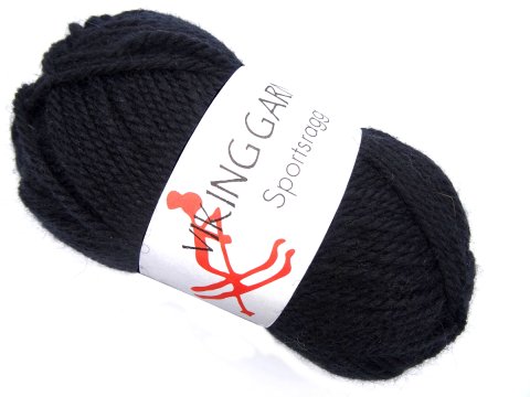 SPORTSRAGG włóczka 550 CZARNY Viking Garn 50g 100m mix wełny sport czapki kominy szaliki sklep GOLD-POL
