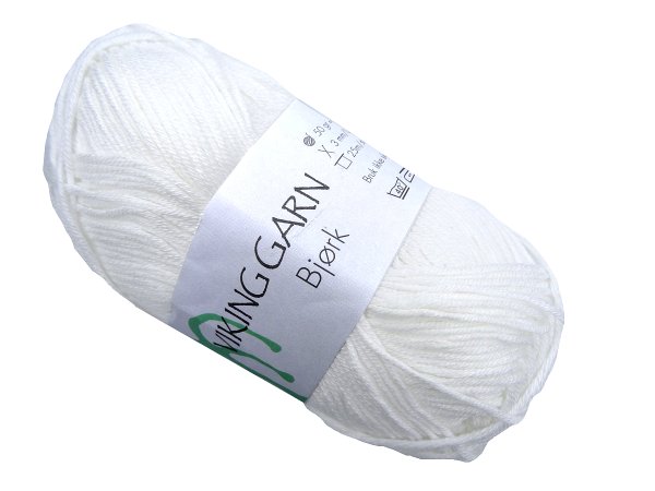BJORK włóczka 500 BIAŁY Viking Garn 50g 147m bambusowa cienka śliska z połyskiem tylko w Goldpol