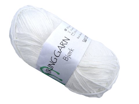 BJORK włóczka 500 BIAŁY Viking Garn 50g 147m bambusowa cienka śliska z połyskiem tylko w Goldpol