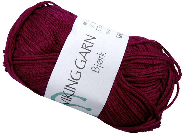 BJORK włóczka 562 BORDO WIŚNIA Viking Garn 50g 147m bambusowa cienka z połyskiem sklep z włóczkami Warszawa