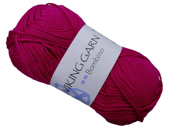 BAMBINO włóczka 466 RÓŻ CIEMNY FUKSJA Viking Garn 50g 176m bambusowa cienka śliska z połyskiem tylko w Goldpol