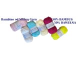 BAMBINO włóczka 402 ECRU KREM WANILIOWY Viking Garn 50g 176m bambusowa cienka śliska z połyskiem tylko w Goldpol