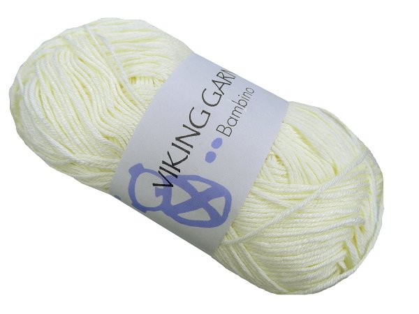 BAMBINO włóczka 402 ECRU KREM WANILIOWY Viking Garn 50g 176m bambusowa cienka śliska z połyskiem tylko w Goldpol