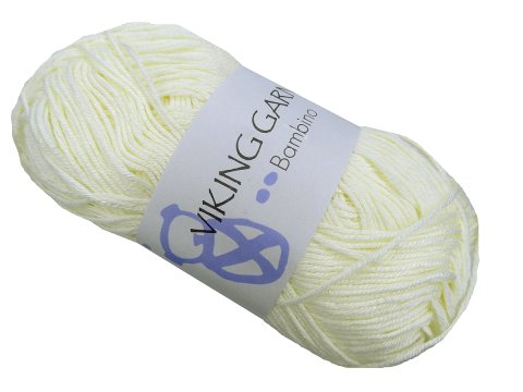BAMBINO włóczka 402 ECRU KREM WANILIOWY Viking Garn 50g 176m bambusowa cienka śliska z połyskiem tylko w Goldpol