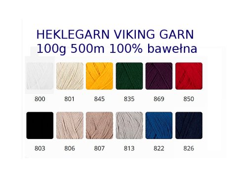 HEKLEGARN włóczka 807 PUDROWY BEŻ Viking Garn 100g 500m bawełna cienka matowa na dzianiny obrusy poduszki narzuty tylko Goldpol