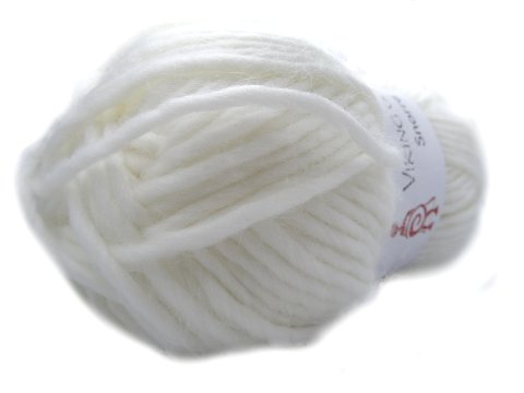 SNORRE włóczka 200 BIAŁY Viking Garn 100g 100m 100% wełna czesankowa HIGHLAND z Peru na sweter genser koc czapkę komin