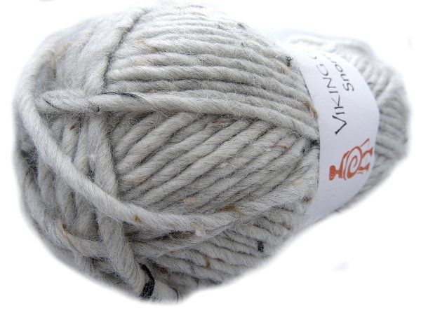 SNORRE włóczka 201 SZARY TWEED Viking Garn 100g 100m 100% wełna czesankowa HIGHLAND z Peru na sweter genser koc czapkę komin