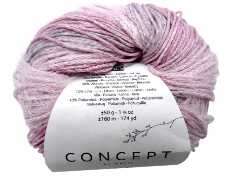 LUA włóczka 103 RÓŻ JASNY MELANŻ Katia 50g 160m mix eco bawełny wiskozy lny włóczki Kati największy wybór w Warszawie