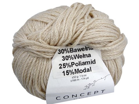 EUNOIA włóczka 105 CIEPŁY BEŻ MELANŻ Katia 50g 160m mix bawełny wełny włóczki Kati największy wybór w Warszawie