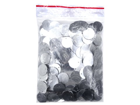 Cekiny kółka 15mm 1 SREBRNE rybia łuska cena za hurt 2500g 2,5kg sklep z cekinami największy wybór Warszawa