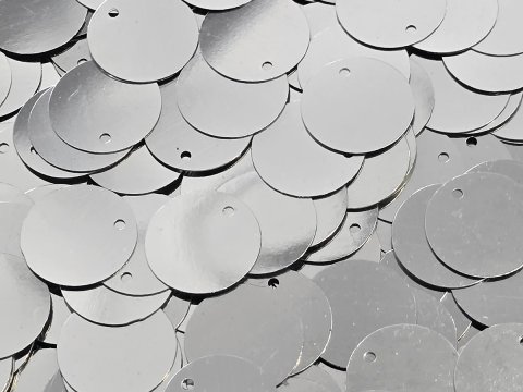 Cekiny kółka 15mm 1 SREBRNE rybia łuska cena za 100g sklep z cekinami największy wybór Warszawa