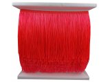 Frędzle RED FLUO wpada w koral ostry 15cm CIĘTE na metry cena za 1m taneczne długie na taśmie ozdobne pasmanteria Warszawa