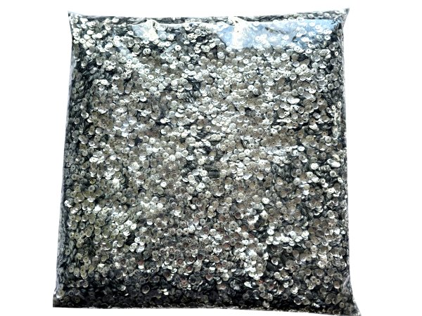 Cekiny kółka 6mm 2,5kg metallic 1 Silver Srebrny cena za hurt 2500g sklep z cekinami największy wybór Warszawa