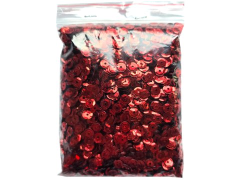 Cekiny kółka 6mm 100g metallic 3 Czerwony red cena detaliczna 100g sklep z cekinami największy wybór Warszawa