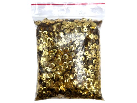Cekiny kółka 6mm 100g metallic 6 Gold Złoty cena detaliczna 100g sklep z cekinami największy wybór Warszawa