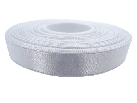 12mm wstążka atłasowa 102 Szara rolka 25m 100% nylon satynowa ozdobna na kokardki dekorację świąteczne