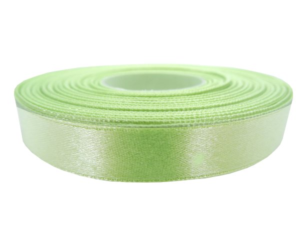 12mm wstążka atłasowa 140 Zielona Pistacjowa rolka 25m 100% nylon satynowa ozdobna na kokardki dekorację świąteczne