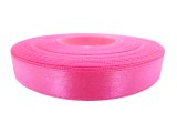 12mm wstążka atłasowa 106 Landrynkowa Fluo Różowa rolka 25m 100% nylon satynowa ozdobna na kokardki dekorację świąteczne