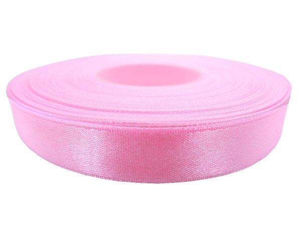12mm wstążka atłasowa 103 Różowa Jasna rolka 25m 100% nylon satynowa ozdobna na kokardki dekorację świąteczne
