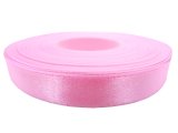 12mm wstążka atłasowa 103 Różowa Jasna rolka 25m 100% nylon satynowa ozdobna na kokardki dekorację świąteczne