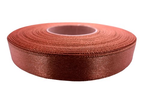 12mm wstążka atłasowa 129 Ruda rolka 25m 100% nylon satynowa ozdobna na kokardki dekorację świąteczne