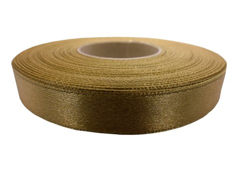 12mm wstążka atłasowa 169 Musztardowa Miodowa rolka 25m 100% nylon satynowa ozdobna na kokardki dekorację świąteczne