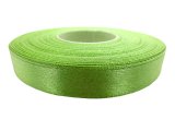 12mm wstążka atłasowa Z225 Jasna Zielona rolka 25m 100% nylon satynowa ozdobna na kokardki dekorację świąteczne