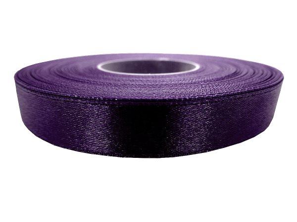 12mm wstążka atłasowa Z187 Ciemna Fioletowa rolka 25m 100% nylon satynowa ozdobna na kokardki dekorację świąteczne