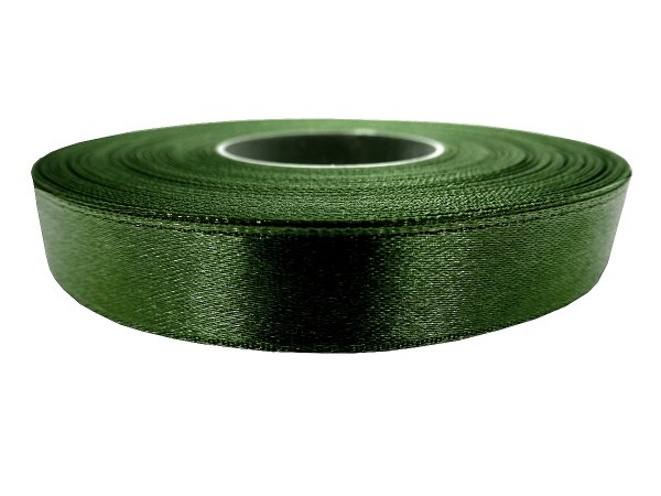 12mm wstążka atłasowa 189 Zielona Oliwkowa rolka 25m 100% nylon satynowa ozdobna na kokardki dekorację świąteczne