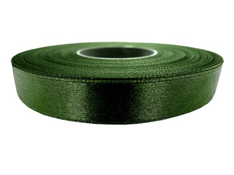 12mm wstążka atłasowa 189 Zielona Oliwkowa rolka 25m 100% nylon satynowa ozdobna na kokardki dekorację świąteczne