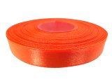 12mm wstążka atłasowa 154 Fluo Pomarańczowa rolka 25m 100% nylon satynowa ozdobna na kokardki dekorację świąteczne