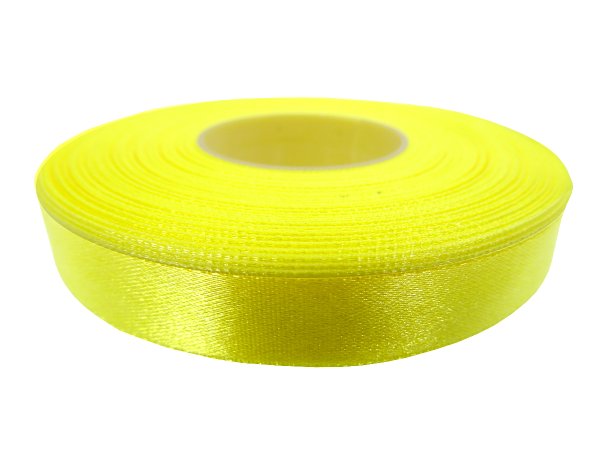 12mm wstążka atłasowa 153 Żółta Cytrynowa rolka 25m 100% nylon satynowa ozdobna na kokardki dekorację świąteczne