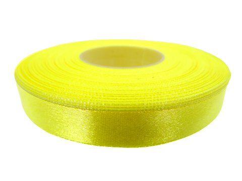 12mm wstążka atłasowa 153 Żółta Cytrynowa rolka 25m 100% nylon satynowa ozdobna na kokardki dekorację świąteczne
