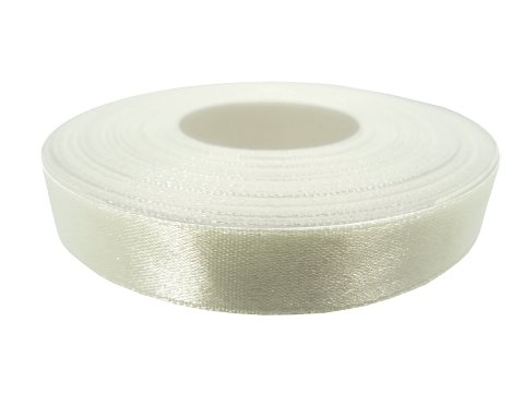 12mm wstążka atłasowa 183 Ecru Kremowa rolka 25m 100% nylon satynowa ozdobna na kokardki dekorację świąteczne