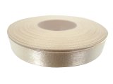 12mm wstążka atłasowa 121 Ecru Ciemna Kremowa rolka 25m 100% nylon satynowa ozdobna na kokardki dekorację świąteczne
