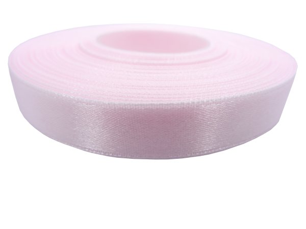 12mm wstążka atłasowa Z131 Różowa Jasna rolka 25m 100% nylon satynowa ozdobna na kokardki dekorację świąteczne