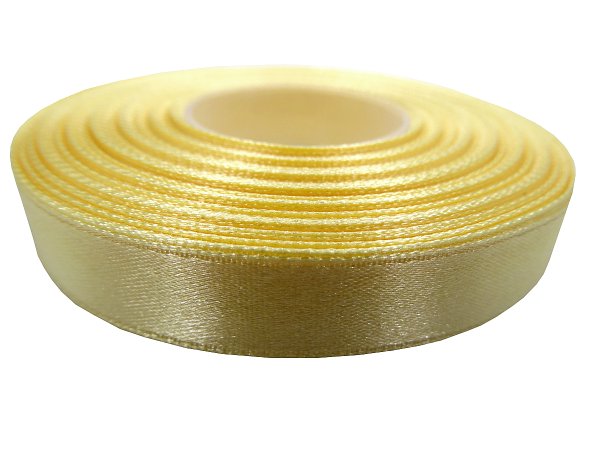 12mm wstążka atłasowa Z117 Jasna Złota rolka 25m 100% nylon satynowa ozdobna na kokardki dekorację świąteczne